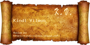Kindl Vilmos névjegykártya